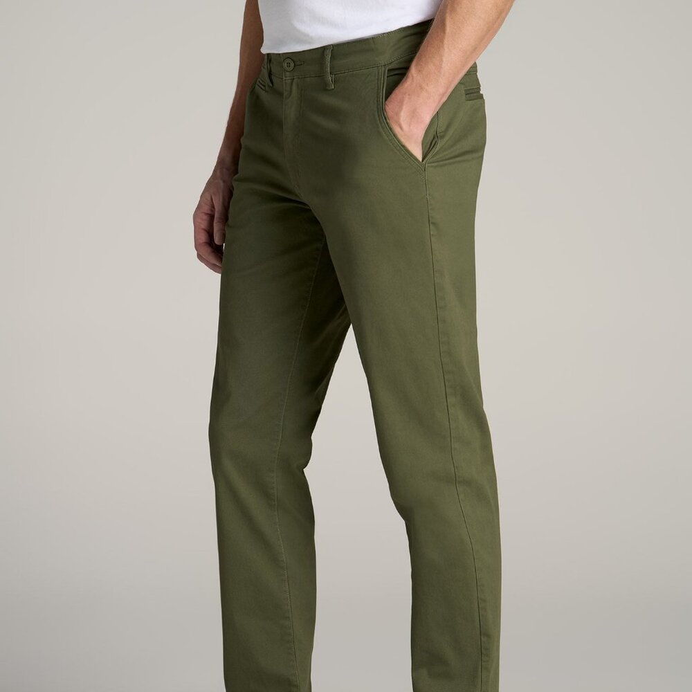 American Tall Carman TAPERED Chinos for Tall Men in Bright Olive Size 34 / 38